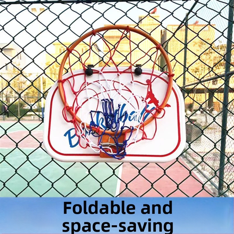 Összecsukható, hordozható kosárlabda kosár beltéri/kültéri használatra — öntöttvas konstrukció, kampó típusú felszerelés, tömeg 1,5 kg, tartozékok: háló, kampó és csavarok