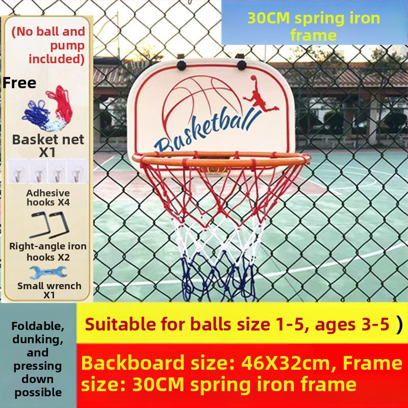 Összecsukható, hordozható kosárlabda kosár beltéri/kültéri használatra — öntöttvas konstrukció, kampó típusú felszerelés, tömeg 1,5 kg, tartozékok: háló, kampó és csavarok