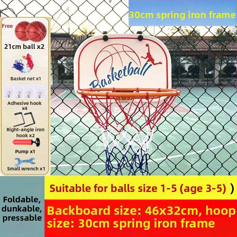 Összecsukható, hordozható kosárlabda kosár beltéri/kültéri használatra — öntöttvas konstrukció, kampó típusú felszerelés, tömeg 1,5 kg, tartozékok: háló, kampó és csavarok