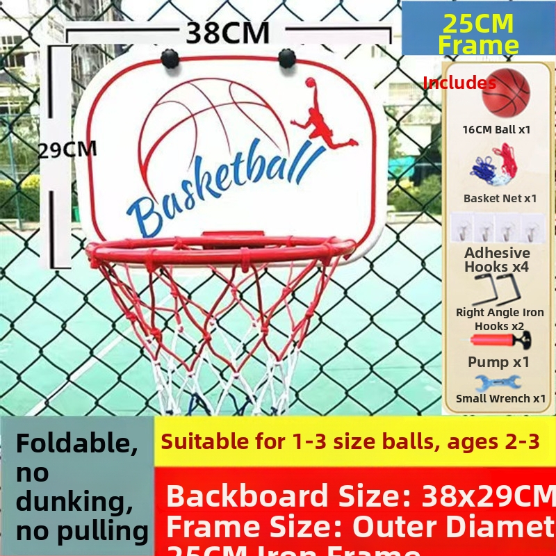 Összecsukható, hordozható kosárlabda kosár beltéri/kültéri használatra — öntöttvas konstrukció, kampó típusú felszerelés, tömeg 1,5 kg, tartozékok: háló, kampó és csavarok