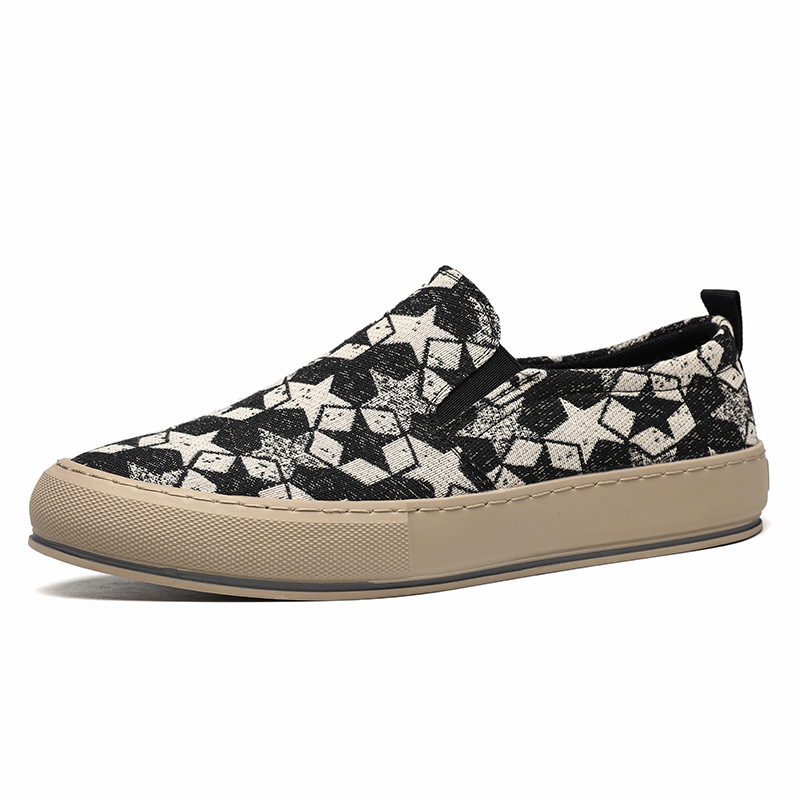 Muške platnene Slip-On tenisice - prozračne, casual, gumeni potplat, PU ulošak