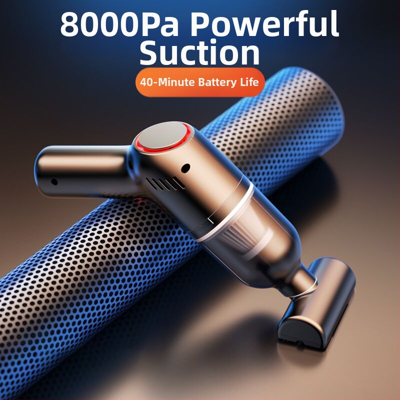 Prenosný vysávač do auta s bezdrôtovým nabíjaním, sacia sila 5500 Pa, 7.4V, 120W, určený pre auto a domov