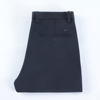Pantaloni casual bărbați în stil coreean, croială dreaptă, talie medie-înaltă, fermoar, material gros