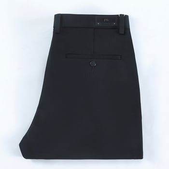 Pantaloni casual bărbați în stil coreean, croială dreaptă, talie medie-înaltă, fermoar, material gros