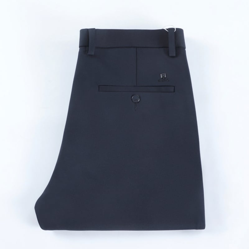 Pantaloni casual bărbați în stil coreean, croială dreaptă, talie medie-înaltă, fermoar, material gros