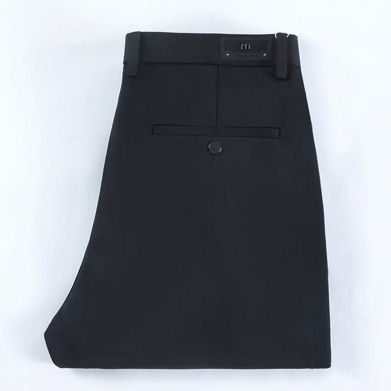 Pantaloni casual bărbați în stil coreean, croială dreaptă, talie medie-înaltă, fermoar, material gros