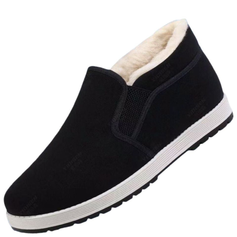 Muške zimske papuče – protuklizne, tople, debeli pamuk gornji dio i đon, ploski casual stil