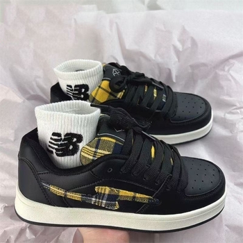 Adidași unisex cu talpă groasă, design în carouri, partea superioară din PU artificial, talpă din cauciuc, șireturi
