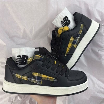 Adidași unisex cu talpă groasă, design în carouri, partea superioară din PU artificial, talpă din cauciuc, șireturi