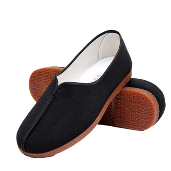 Pantofi de bumbac pentru bărbați, Stil Beijing vechi, Vârf rotund, Părtea superioară din bumbac, Talpă din tendoane de vițel, Înălțime joasă, Turnare prin injecție