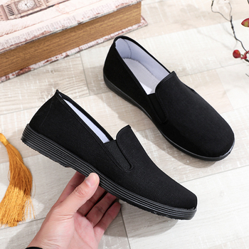 Pantofi bărbați din pânză, casual, cu partea superioară respirabilă, talpă cauciuc antiaderent, vârf rotund, toc mic 1-3 cm, culoare solidă.