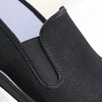 Pantofi bărbați din pânză, casual, cu partea superioară respirabilă, talpă cauciuc antiaderent, vârf rotund, toc mic 1-3 cm, culoare solidă.