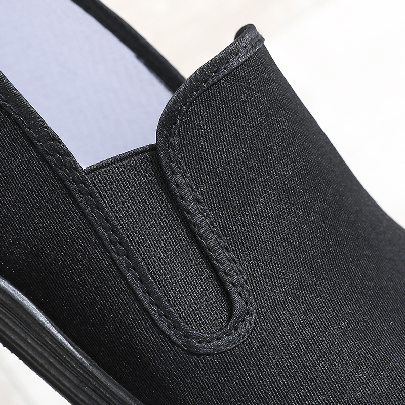 Pantofi bărbați din pânză, casual, cu partea superioară respirabilă, talpă cauciuc antiaderent, vârf rotund, toc mic 1-3 cm, culoare solidă.