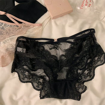 Chiloți din dantelă Jacquard, din nylon, talie medie, fără urme vizibile, ridicare fese, uscare rapidă