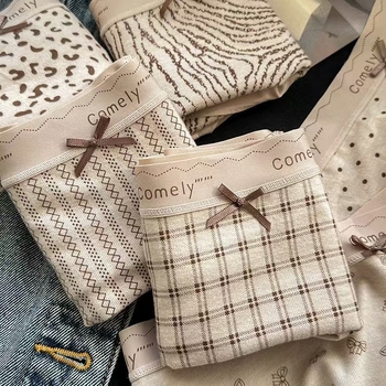 Chiloți pentru fete din viscose, tricotate, talie medie, culoare solidă, căptușală din bumbac, 50–70% viscose, respirabili, pentru toate sezoanele