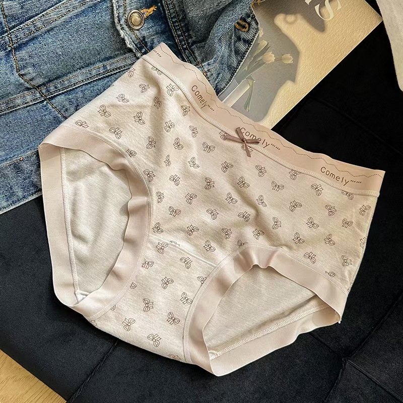 Chiloți pentru fete din viscose, tricotate, talie medie, culoare solidă, căptușală din bumbac, 50–70% viscose, respirabili, pentru toate sezoanele