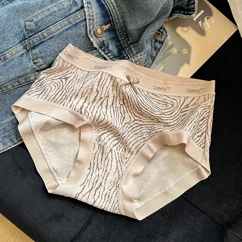 Chiloți pentru fete din viscose, tricotate, talie medie, culoare solidă, căptușală din bumbac, 50–70% viscose, respirabili, pentru toate sezoanele