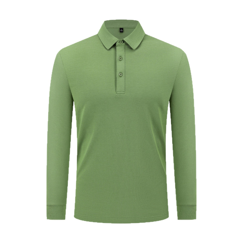 Ανδρικό πόλο με μακριά μανίκια, εφαρμογή σλιμ φιτ, μονόχρωμο, Mercerized πίκε βαμβάκι; σύνθεση υφάσματος: βαμβάκι 69,7%, πολυεστέρας 26,4%, ελαστάν 3,9%