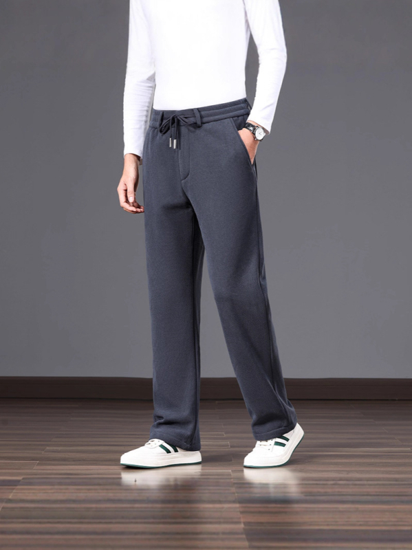 Muške poslovno-casual hlače, bez glačanja, ravni kroj, srednji pojas, zatvarač