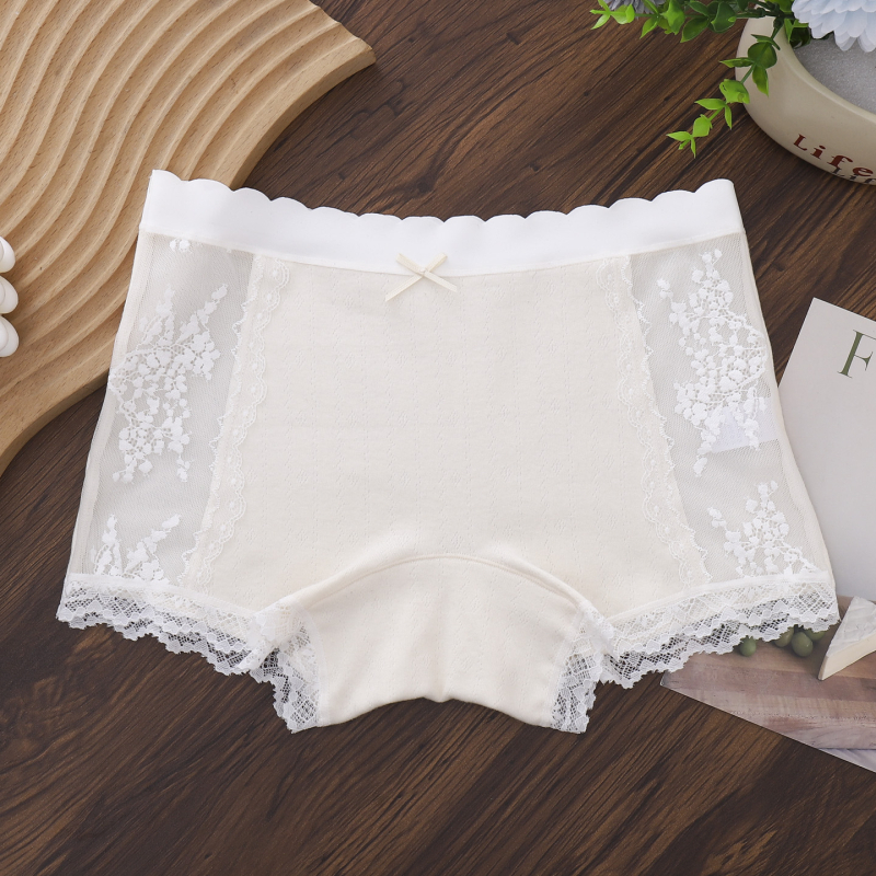 Dámske šortky z čipkovej sieťoviny, stredná výška pásu, zdvihnutie zadku, priedušné, nepriehľadné