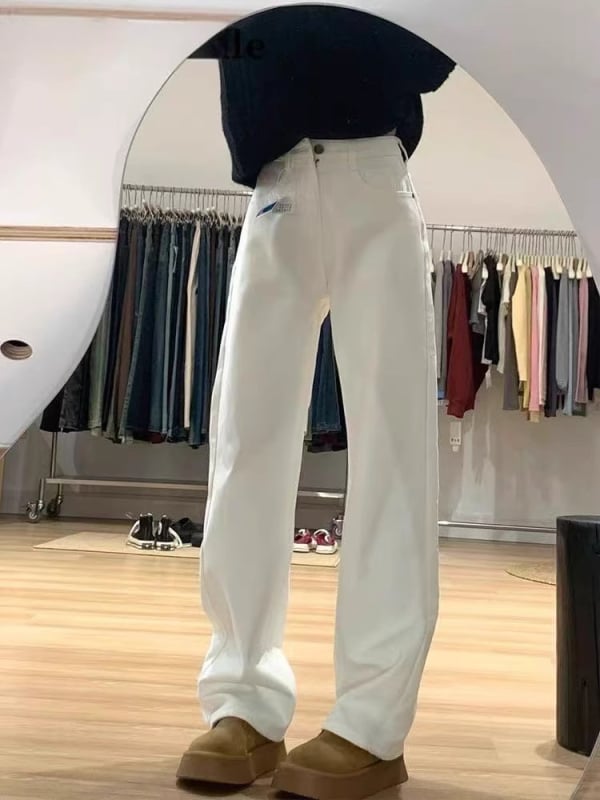 Дънкови джинси, прави крачоли, висока талия, подплатени полар, плътен деним с 50–70% памук и под 30% полиестер