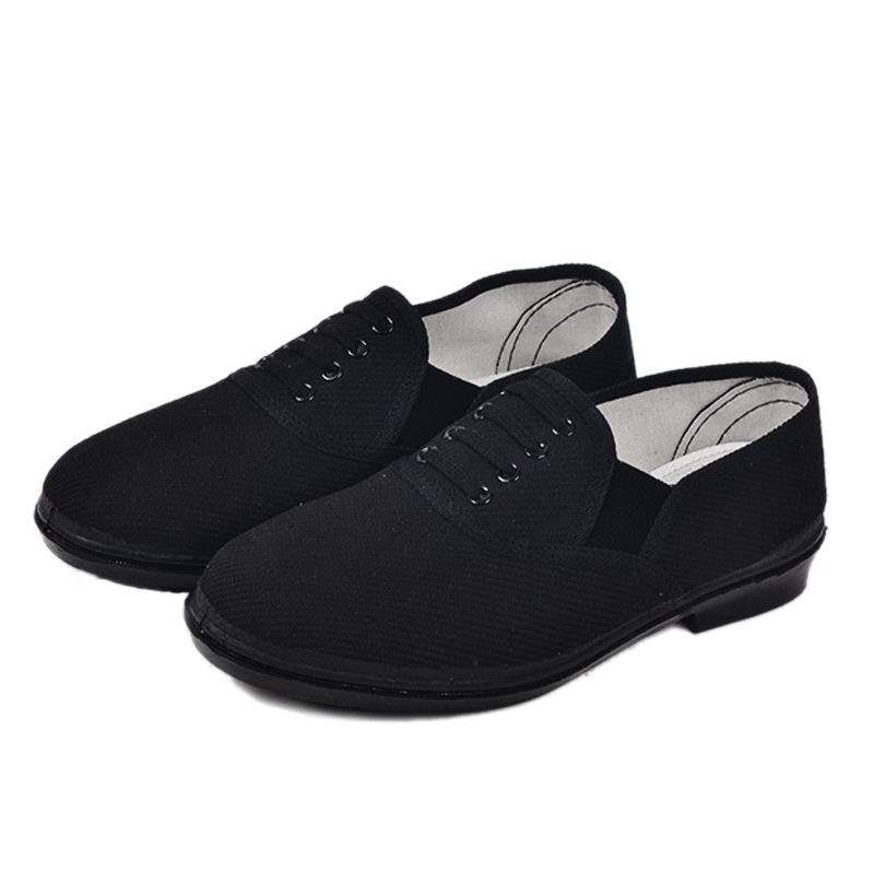 Ženske balerinke slip-on s gornjim dijelom od pamuka, zaobljena nosnica, niski potpetica 1–3 cm, gumena potplata