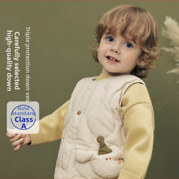 Detská vesta z páperia, bez rukávov, 95% páperia, podšívka bavlna, vonkajšia bavlna, bez kapucne, jar 2025