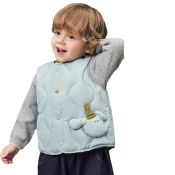 Detská vesta z páperia, bez rukávov, 95% páperia, podšívka bavlna, vonkajšia bavlna, bez kapucne, jar 2025