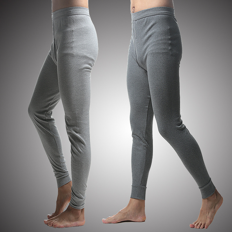 Muški pamučni termalni set hlača za jesen/zimu, srednji visoki pojas, debela tkanina 201-250 g/m², jednoslojni, duge hlače