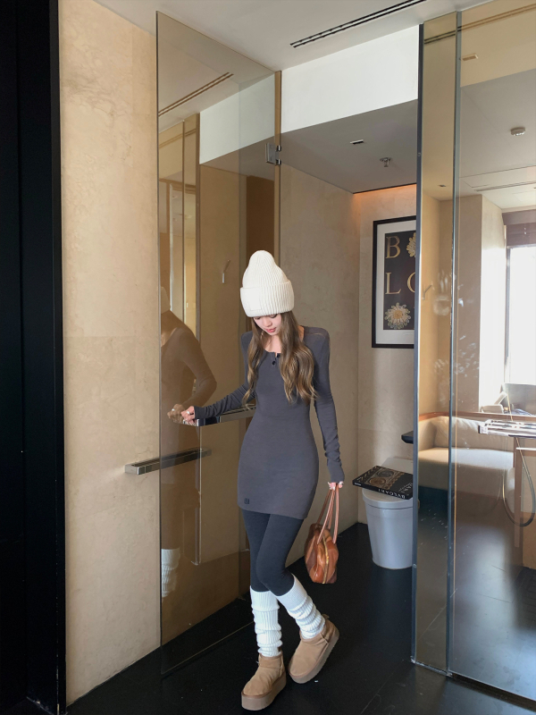 Termalne pletene tajice s mrežastim tkivom i pamukom, debeli za glađenje siluete, Zima 2025