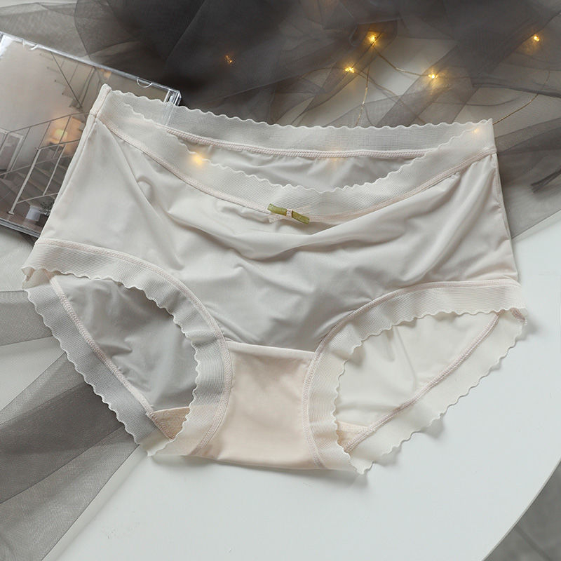 Ženske gaćice sa srednjim strukom, Ice Silk-najlon smjesa, prozračne, antibakterijske, podstava u preponama od pamuka