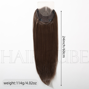 Haircube komad ljudskih kose s nevidljivom čipkom na liniji kose, srednja partija, ravna kosa, model Lx-stlf1001-2br24, porijeklo Zhejiang