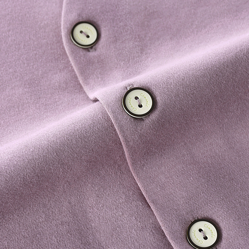Ženski pamučni kardigan-vest, debeli za toplinu, jednostavan stil, ekološki materijal; duljina 50–65 cm