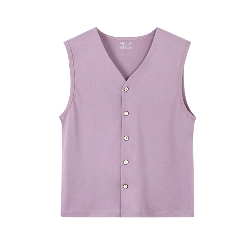 Ženski pamučni kardigan-vest, debeli za toplinu, jednostavan stil, ekološki materijal; duljina 50–65 cm