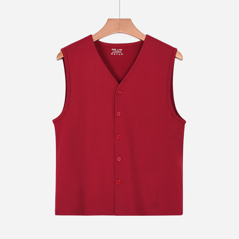 Ženski pamučni kardigan-vest, debeli za toplinu, jednostavan stil, ekološki materijal; duljina 50–65 cm