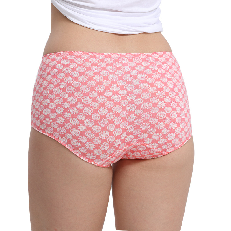 Vytlačené dámske nohavičky z modalu, priedušné, stredná bedrová oblasť, bezšvové, kvetinový vzor