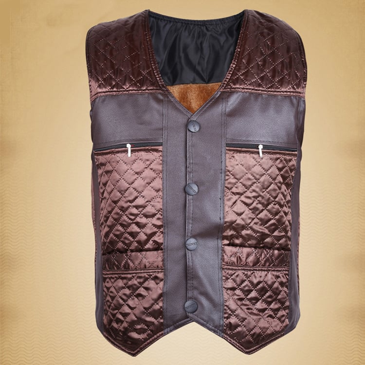 Pamukasta vest, koreanskog stila kardigan, slim fit, V-izrez, karirani uzorak, flis podstava