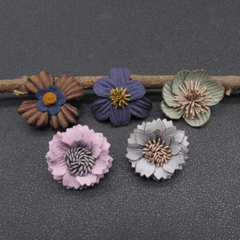 Текстилна брошка във форма на цвете унисекс — печат, многофункционален аксесоар