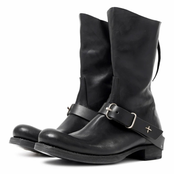 Jazdecké čižmy so zadným zipsom, stredný výšky šľapu, stredný podpätok, kožený remienok, gumová podrážka