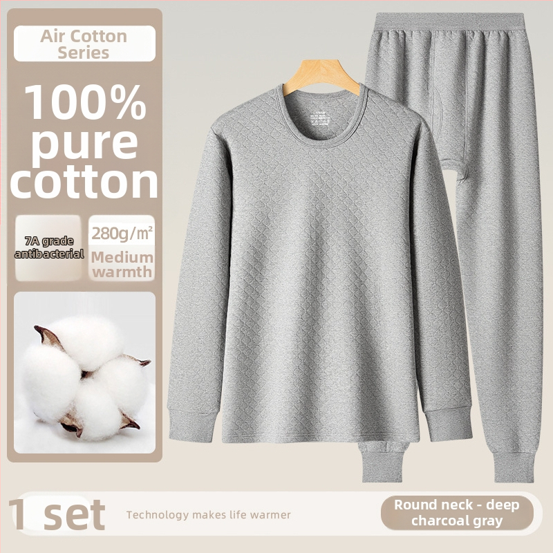 Muški termalni set donjeg rublja, trostruko složen quilted materijal, 280 g, 100% pamuk, antibakterijski 7A, zadržava toplinu