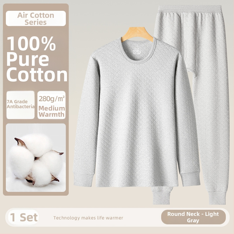 Muški termalni set donjeg rublja, trostruko složen quilted materijal, 280 g, 100% pamuk, antibakterijski 7A, zadržava toplinu