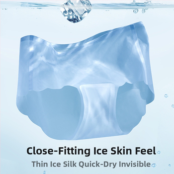Ice Silk besprijekorno žensko donje rublje, plus veličina, srednji pojas, ultra tanke trokutaste gaćice za ljeto.