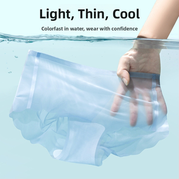 Ice Silk besprijekorno žensko donje rublje, plus veličina, srednji pojas, ultra tanke trokutaste gaćice za ljeto.