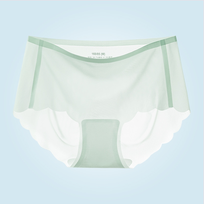 Ice Silk besprijekorno žensko donje rublje, plus veličina, srednji pojas, ultra tanke trokutaste gaćice za ljeto.