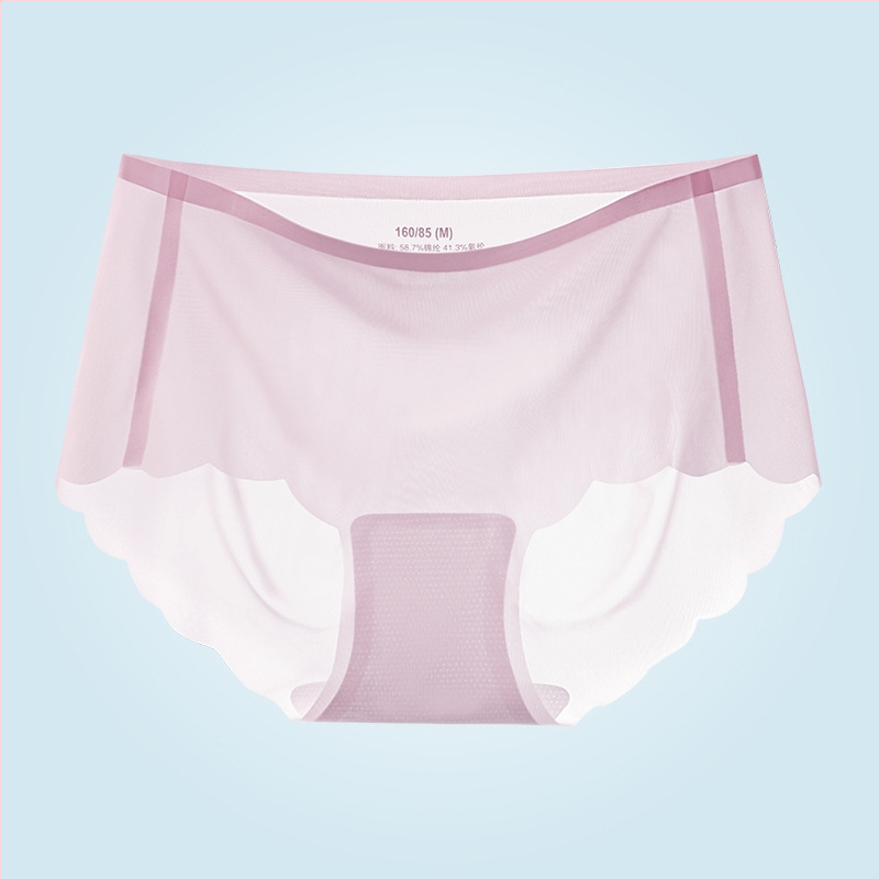 Ice Silk besprijekorno žensko donje rublje, plus veličina, srednji pojas, ultra tanke trokutaste gaćice za ljeto.