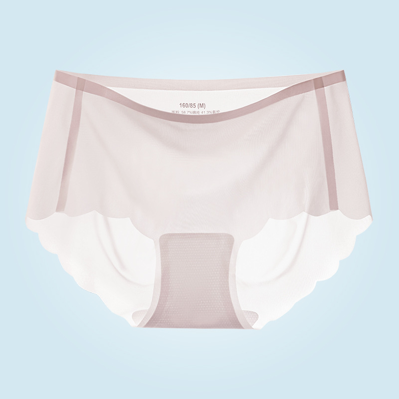 Ice Silk besprijekorno žensko donje rublje, plus veličina, srednji pojas, ultra tanke trokutaste gaćice za ljeto.
