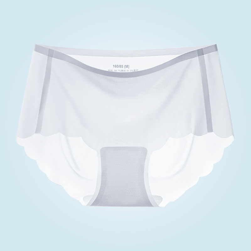 Ice Silk besprijekorno žensko donje rublje, plus veličina, srednji pojas, ultra tanke trokutaste gaćice za ljeto.