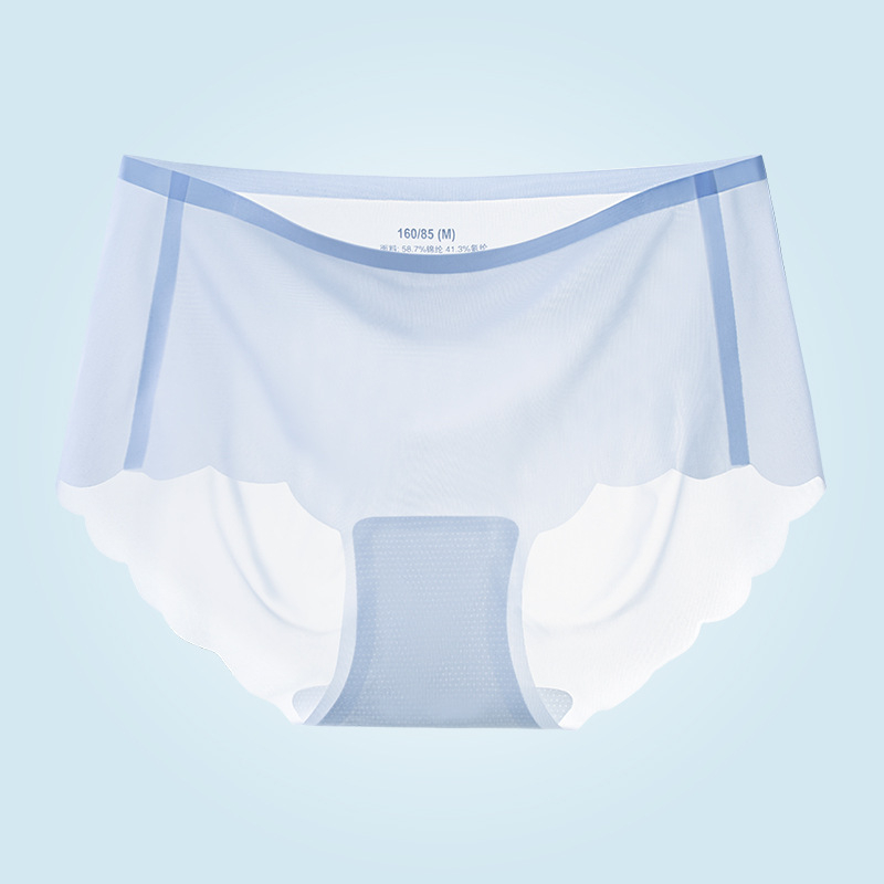 Ice Silk besprijekorno žensko donje rublje, plus veličina, srednji pojas, ultra tanke trokutaste gaćice za ljeto.