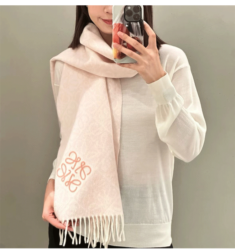 Вълнен жакардов двустранен флокиран шал за зима — рапирано плетено, за жени