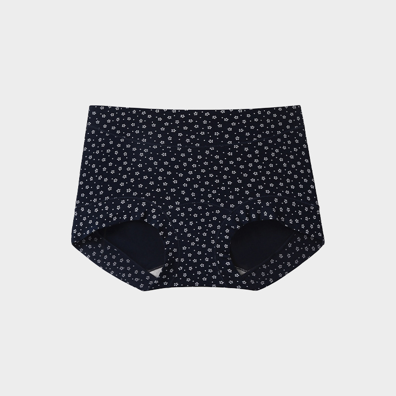 Ženské bavlnené boxerky s kvetinovým vzorom, priedušné a antibakteriálne, stredná výška pásu, obsah bavlny 90–95%.